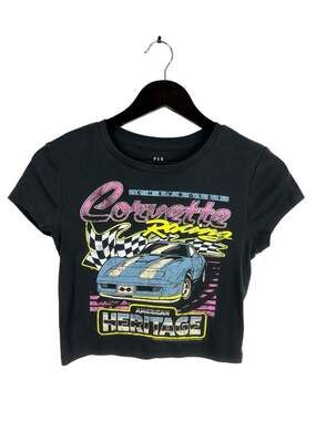 GAP Corvette Baby Tee Women's Size Medium Cotton Grey